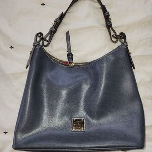 Dooney & Bourke Saffiano Leather Hobo Bag in a Blue Color.